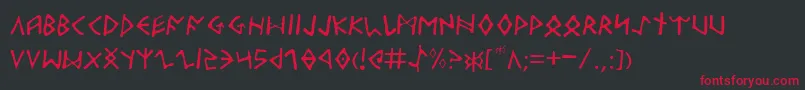 OdinsonLight Font – Red Fonts on Black Background