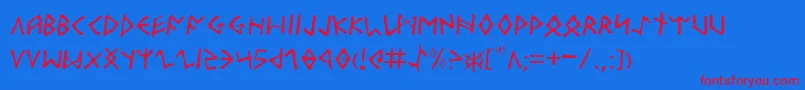 OdinsonLight Font – Red Fonts on Blue Background
