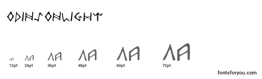 Größen der Schriftart OdinsonLight