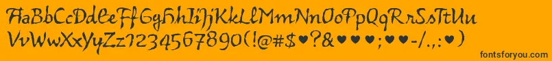 Шрифт VidokfyRegularXs – чёрные шрифты на оранжевом фоне