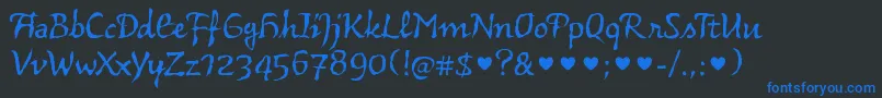 Czcionka VidokfyRegularXs – niebieskie czcionki na czarnym tle