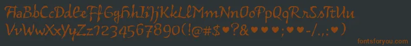 Police VidokfyRegularXs – polices brunes sur fond noir