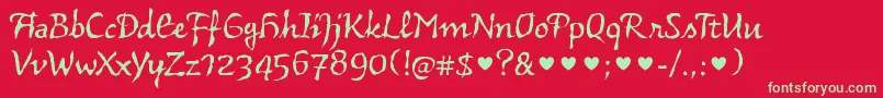 VidokfyRegularXs Font – Green Fonts on Red Background