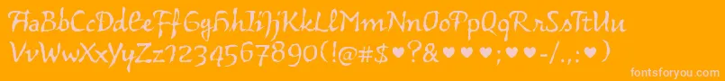 VidokfyRegularXs-Schriftart – Rosa Schriften auf orangefarbenem Hintergrund
