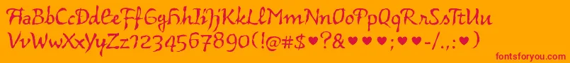 VidokfyRegularXs Font – Red Fonts on Orange Background