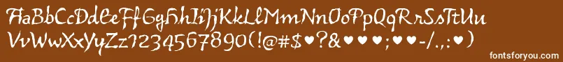 Fonte VidokfyRegularXs – fontes brancas em um fundo marrom