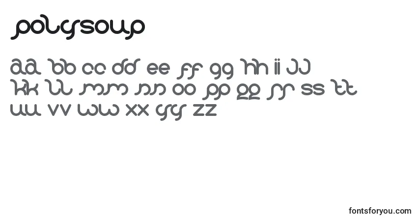 Schriftart Polysoup – Alphabet, Zahlen, spezielle Symbole