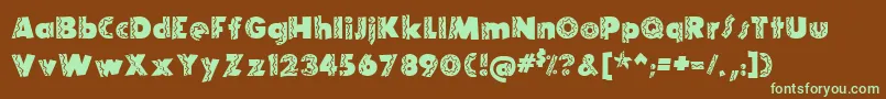 TijuanaMedium Font – Green Fonts on Brown Background