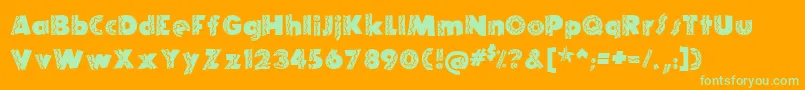 TijuanaMedium-Schriftart – Grüne Schriften auf orangefarbenem Hintergrund