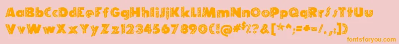 TijuanaMedium-Schriftart – Orangefarbene Schriften auf rosa Hintergrund