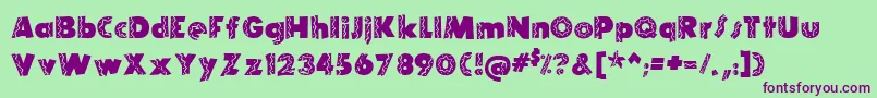 TijuanaMedium Font – Purple Fonts on Green Background