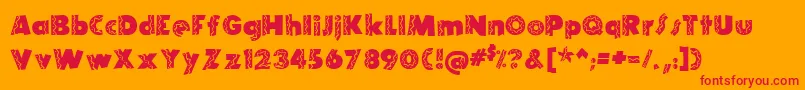 TijuanaMedium-Schriftart – Rote Schriften auf orangefarbenem Hintergrund