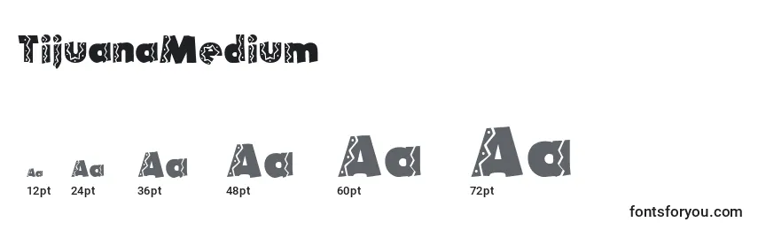 Размеры шрифта TijuanaMedium