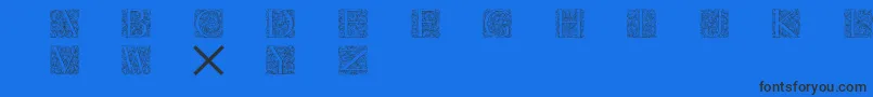 Torynitialen Font – Black Fonts on Blue Background