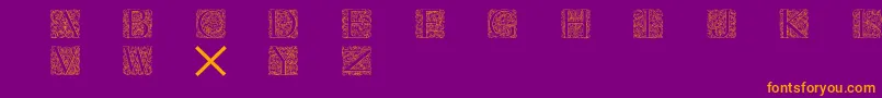 フォントTorynitialen – 紫色の背景にオレンジのフォント