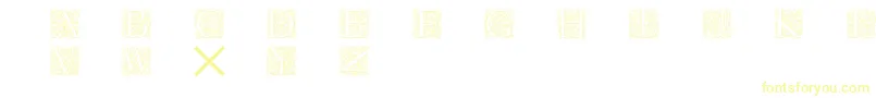 Czcionka Torynitialen – żółte czcionki na białym tle