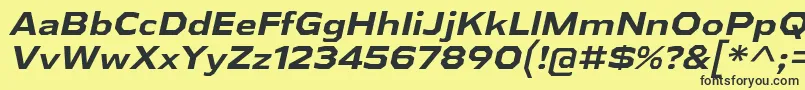 AthabascaExBdIt Font – Black Fonts on Yellow Background