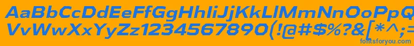 AthabascaExBdIt Font – Blue Fonts on Orange Background