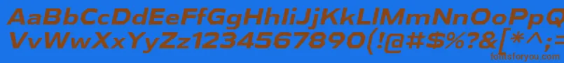 AthabascaExBdIt Font – Brown Fonts on Blue Background