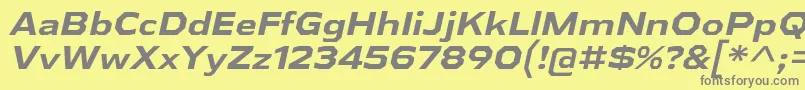 AthabascaExBdIt Font – Gray Fonts on Yellow Background