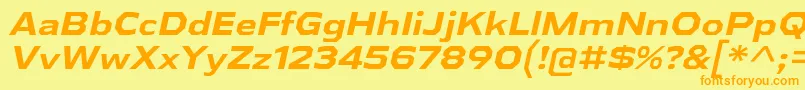 AthabascaExBdIt Font – Orange Fonts on Yellow Background