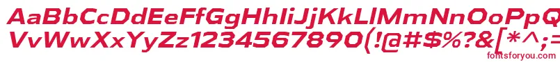 フォントAthabascaExBdIt – 白い背景に赤い文字