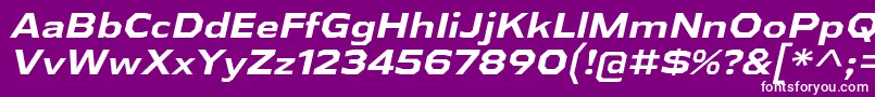 フォントAthabascaExBdIt – 紫の背景に白い文字