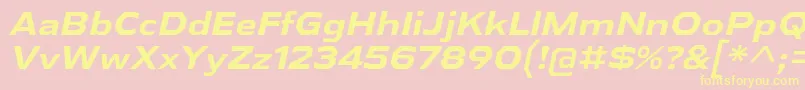 AthabascaExBdIt Font – Yellow Fonts on Pink Background