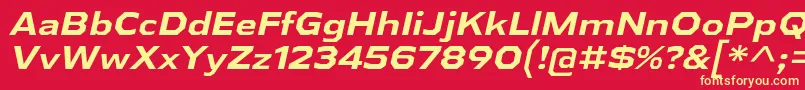 AthabascaExBdIt Font – Yellow Fonts on Red Background