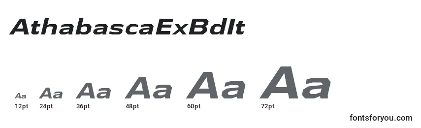 Размеры шрифта AthabascaExBdIt