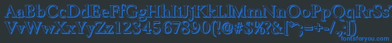 BelfastshadowMediumRegular Font – Blue Fonts on Black Background