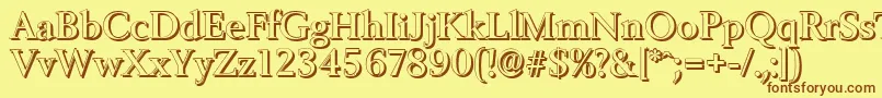 BelfastshadowMediumRegular Font – Brown Fonts on Yellow Background