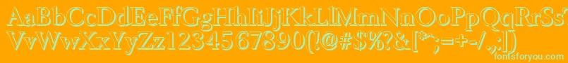 BelfastshadowMediumRegular Font – Green Fonts on Orange Background