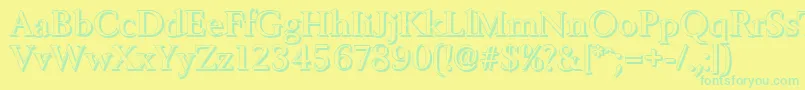 BelfastshadowMediumRegular Font – Green Fonts on Yellow Background