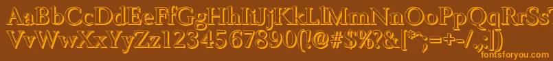 BelfastshadowMediumRegular Font – Orange Fonts on Brown Background