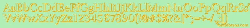 BelfastshadowMediumRegular Font – Orange Fonts on Green Background