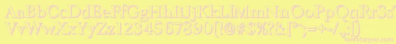 BelfastshadowMediumRegular Font – Pink Fonts on Yellow Background