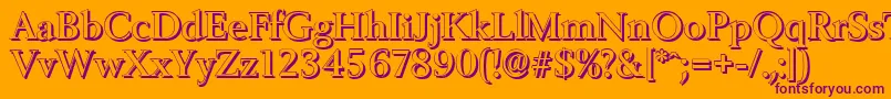 BelfastshadowMediumRegular Font – Purple Fonts on Orange Background