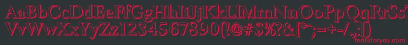 BelfastshadowMediumRegular Font – Red Fonts on Black Background