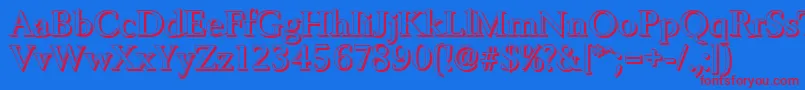 BelfastshadowMediumRegular Font – Red Fonts on Blue Background