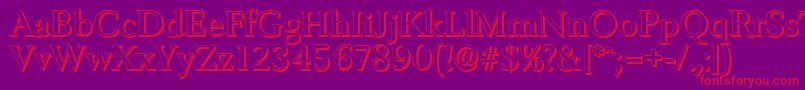 BelfastshadowMediumRegular Font – Red Fonts on Purple Background