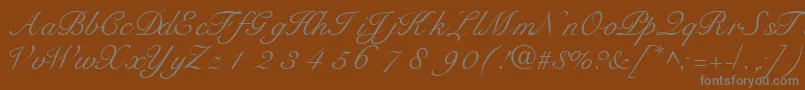 TangoscriptsskRegular-Schriftart – Graue Schriften auf braunem Hintergrund