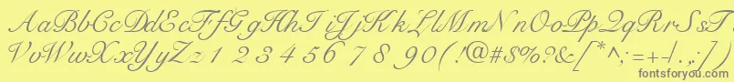 TangoscriptsskRegular-Schriftart – Graue Schriften auf gelbem Hintergrund