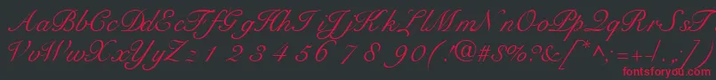TangoscriptsskRegular Font – Red Fonts on Black Background