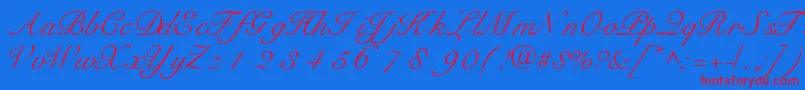 TangoscriptsskRegular Font – Red Fonts on Blue Background