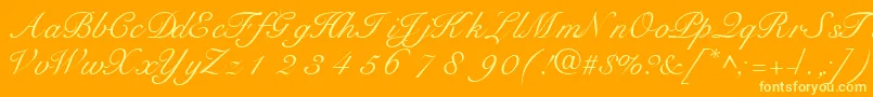 TangoscriptsskRegular Font – Yellow Fonts on Orange Background