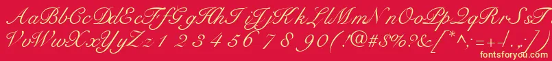 TangoscriptsskRegular Font – Yellow Fonts on Red Background