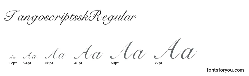 Размеры шрифта TangoscriptsskRegular