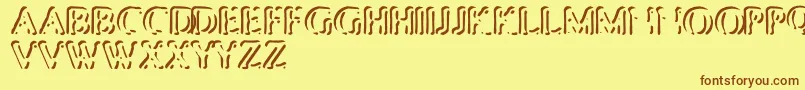 PunchedStub Font – Brown Fonts on Yellow Background