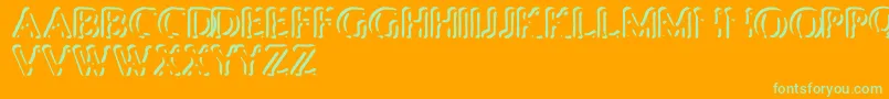 PunchedStub Font – Green Fonts on Orange Background